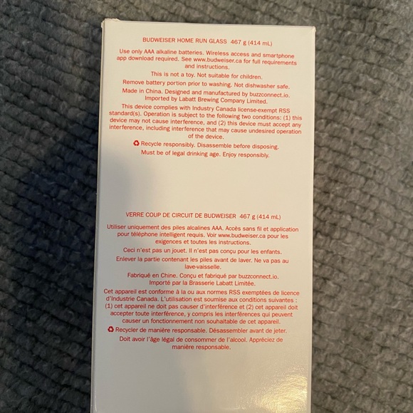 NiB Budweiser Home-run Beer Glass - Picture 8 of 8